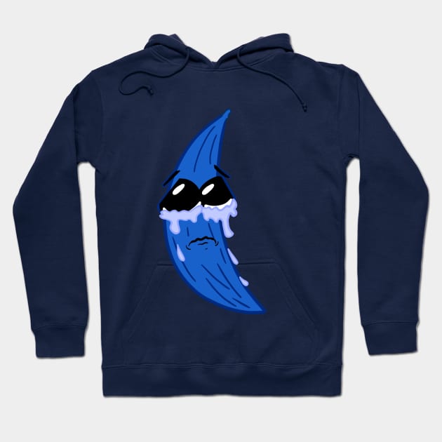 Lonely Crying Blue Banana You Hurt My Peelings Hoodie by SubtleSplit